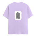 Female Classic Crew T-Shirt | Women's Regular Fit | 180 GSM Bio-Washed Cotton | Double Stitched, Pre-Shrunk | Personalized | DTG | Bold Typography | Design Principles | Everyday | Assertive - back - Lavender - mockup 2