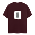 Female Classic Crew T-Shirt | Women's Regular Fit | 180 GSM Bio-Washed Cotton | Double Stitched, Pre-Shrunk | Personalized | DTG | Bold Typography | Design Principles | Everyday | Assertive - back - Maroon - mockup 2