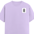 Female Classic Crew T-Shirt | Women's Regular Fit | 180 GSM Bio-Washed Cotton | Double Stitched, Pre-Shrunk | Personalized | DTG | Bold Typography | Design Principles | Everyday | Assertive - left pocket - Lavender - mockup 3