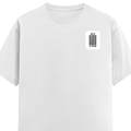 Female Classic Crew T-Shirt | Women's Regular Fit | 180 GSM Bio-Washed Cotton | Double Stitched, Pre-Shrunk | Personalized | DTG | Bold Typography | Design Principles | Everyday | Assertive - left pocket - White - mockup 3