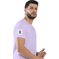 Female Classic Crew T-Shirt | Women's Regular Fit | 180 GSM Bio-Washed Cotton | Double Stitched, Pre-Shrunk | Personalized | DTG | Bold Typography | Design Principles | Everyday | Assertive - right sleeve - Lavender - mockup 6