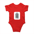 Baby Romper | 0-12 Months Regular Fit | 180 GSM Bio-Washed Cotton Blend | Double Stitched, Pre-Shrunk | Unisex | Personalized | DTF | Bold Typography | Design Principles | Everyday | Assertive - back - Red - mockup 2