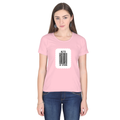 Women's Classic Crew T-Shirt | Regular Fit | 180 GSM Bio-Washed Cotton | DTF Print Ready | Double Stitched, Pre-Shrunk | Personalized | DTF | Bold Typography | Design Principles | Everyday | Assertive - front - Light Baby Pink - mockup 1