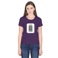 Women's Classic Crew T-Shirt | Regular Fit | 180 GSM Bio-Washed Cotton | DTF Print Ready | Double Stitched, Pre-Shrunk | Personalized | DTF | Bold Typography | Design Principles | Everyday | Assertive - front - Purple - mockup 1
