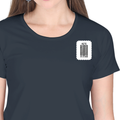 Women's Classic Crew T-Shirt | Regular Fit | 180 GSM Bio-Washed Cotton | DTF Print Ready | Double Stitched, Pre-Shrunk | Personalized | DTF | Bold Typography | Design Principles | Everyday | Assertive - left pocket - Navy Blue - mockup 3