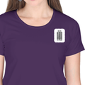 Women's Classic Crew T-Shirt | Regular Fit | 180 GSM Bio-Washed Cotton | DTF Print Ready | Double Stitched, Pre-Shrunk | Personalized | DTF | Bold Typography | Design Principles | Everyday | Assertive - left pocket - Purple - mockup 3
