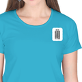 Women's Classic Crew T-Shirt | Regular Fit | 180 GSM Bio-Washed Cotton | DTF Print Ready | Double Stitched, Pre-Shrunk | Personalized | DTF | Bold Typography | Design Principles | Everyday | Assertive - left pocket - SkyBlue - mockup 3