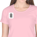 Women's Classic Crew T-Shirt | Regular Fit | 180 GSM Bio-Washed Cotton | DTF Print Ready | Double Stitched, Pre-Shrunk | Personalized | DTF | Bold Typography | Design Principles | Everyday | Assertive - right pocket - Light Baby Pink - mockup 4
