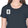 Women's Classic Crew T-Shirt | Regular Fit | 180 GSM Bio-Washed Cotton | DTF Print Ready | Double Stitched, Pre-Shrunk | Personalized | DTF | Bold Typography | Design Principles | Everyday | Assertive - right pocket - Navy Blue - mockup 4
