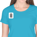 Women's Classic Crew T-Shirt | Regular Fit | 180 GSM Bio-Washed Cotton | DTF Print Ready | Double Stitched, Pre-Shrunk | Personalized | DTF | Bold Typography | Design Principles | Everyday | Assertive - right pocket - SkyBlue - mockup 4
