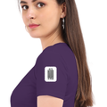 Women's Classic Crew T-Shirt | Regular Fit | 180 GSM Bio-Washed Cotton | DTF Print Ready | Double Stitched, Pre-Shrunk | Personalized | DTF | Bold Typography | Design Principles | Everyday | Assertive - left sleeve - Purple - mockup 5