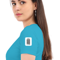 Women's Classic Crew T-Shirt | Regular Fit | 180 GSM Bio-Washed Cotton | DTF Print Ready | Double Stitched, Pre-Shrunk | Personalized | DTF | Bold Typography | Design Principles | Everyday | Assertive - left sleeve - SkyBlue - mockup 5