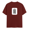 Men's Classic Crew T-Shirt | Regular Fit | 180 GSM Bio-Washed Cotton | DTF Print Ready | Pre-Shrunk, Durable | Personalized | DTF | Bold Typography | Design Principles | Everyday | Assertive - back - Brick Red - mockup 2