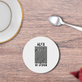 Coasters | Unisex | 3mm MDF Sublimation Print | Glossy Finish, Table Protection | Home & Office Accessory | Personalized | Bold Typography | Design Principles | Everyday | Assertive - front - White - mockup 1