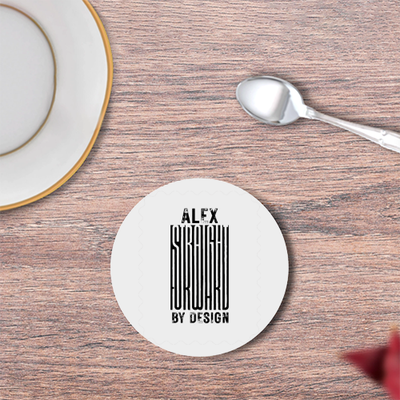 Coasters | Unisex | 3mm MDF Sublimation Print | Glossy Finish, Table Protection | Home & Office Accessory | Personalized | Bold Typography | Design Principles | Everyday | Assertive - front - White - mockup 1