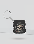 Keychain | Rectangle, Square, Slim Options | Acrylic UV Printed | Fade-Proof, Glossy Finish | Unisex | Personalized | Dark | Skulls | Snakes | Everyday | Intense - front_Square - Square - White - mockup 1
