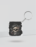 Keychain | Rectangle, Square, Slim Options | Acrylic UV Printed | Fade-Proof, Glossy Finish | Unisex | Personalized | Dark | Skulls | Snakes | Everyday | Intense - back_Square - White - mockup 2