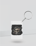 Keychain | Rectangle, Square, Slim Options | Acrylic UV Printed | Fade-Proof, Glossy Finish | Unisex | Personalized | Dark | Skulls | Snakes | Everyday | Intense - back_Rectangle - White - mockup 4