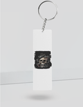 Keychain | Rectangle, Square, Slim Options | Acrylic UV Printed | Fade-Proof, Glossy Finish | Unisex | Personalized | Dark | Skulls | Snakes | Everyday | Intense - back_Slim - White - mockup 6