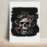 Metal Posters | 8x11.7 & 11.7x15.7 in | 1mm Thick Metal | Magnetic Mount, Waterproof, Glossy Finish | Unisex Home Decor | Personalized | Grunge | Skulls | Snakes | Powerful