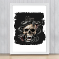 Framed Poster | Multiple Sizes | 300 GSM Art Paper | Laminated, Fade-Proof, 1-inch Frame | Unisex Home Decor | Personalized | DTG | Grunge | Skulls | Snakes | Powerful - front_18x24In - 18x24In - mockup 11