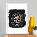 Framed Poster | Multiple Sizes | 300 GSM Art Paper | Laminated, Fade-Proof, 1-inch Frame | Unisex Home Decor | Personalized | DTG | Grunge | Skulls | Snakes | Powerful - front_A3 Frame Poster - A3 Frame Poster - mockup 12