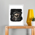 Framed Poster | Multiple Sizes | 300 GSM Art Paper | Laminated, Fade-Proof, 1-inch Frame | Unisex Home Decor | Personalized | DTG | Grunge | Skulls | Snakes | Powerful - front_A4 Frame Poster - A4 Frame Poster - mockup 13