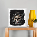 Framed Poster | Multiple Sizes | 300 GSM Art Paper | Laminated, Fade-Proof, 1-inch Frame | Unisex Home Decor | Personalized | DTG | Grunge | Skulls | Snakes | Powerful - front_10x10In - 10x10In - mockup 3