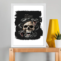 Framed Poster | Multiple Sizes | 300 GSM Art Paper | Laminated, Fade-Proof, 1-inch Frame | Unisex Home Decor | Personalized | DTG | Grunge | Skulls | Snakes | Powerful - front_11x14In - 11x14In - mockup 4