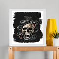 Framed Poster | Multiple Sizes | 300 GSM Art Paper | Laminated, Fade-Proof, 1-inch Frame | Unisex Home Decor | Personalized | DTG | Grunge | Skulls | Snakes | Powerful - front_12x12In - 12x12In - mockup 5