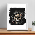 Framed Poster | Multiple Sizes | 300 GSM Art Paper | Laminated, Fade-Proof, 1-inch Frame | Unisex Home Decor | Personalized | DTG | Grunge | Skulls | Snakes | Powerful - front_12x16In - 12x16In - mockup 6