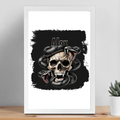 Framed Poster | Multiple Sizes | 300 GSM Art Paper | Laminated, Fade-Proof, 1-inch Frame | Unisex Home Decor | Personalized | DTG | Grunge | Skulls | Snakes | Powerful - front_12x18In - 12x18In - mockup 7