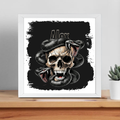 Framed Poster | Multiple Sizes | 300 GSM Art Paper | Laminated, Fade-Proof, 1-inch Frame | Unisex Home Decor | Personalized | DTG | Grunge | Skulls | Snakes | Powerful - front_14x14In - 14x14In - mockup 9