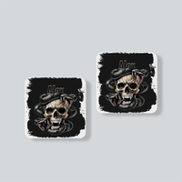 Fridge Magnet | Square | Durable Acrylic | UV Print, Strong Hold | Home & Living, Unisex | Personalized | Grunge | Skulls | Snakes | Powerful