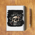 NotePad | A5 Size | Digital Print | 120 Pages | Unisex | Personalized | Grunge | Skulls | Snakes | Powerful - back - White - mockup 2