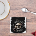 Coasters | Unisex | 3mm MDF Sublimation Print | Glossy Finish, Table Protection | Home & Office Accessory | Personalized | Grunge | Skulls | Snakes | Powerful - front_2 - White - mockup 2
