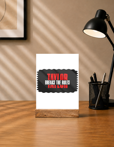 Acrylic Photo Frame | 5x7 Tabletop Display | UV Printed Acrylic & Wood Stand | Personalized Gift & Home Decor | Personalized | Bold | Individuality | Rebellion | Everyday | Assertive - front - mockup 1