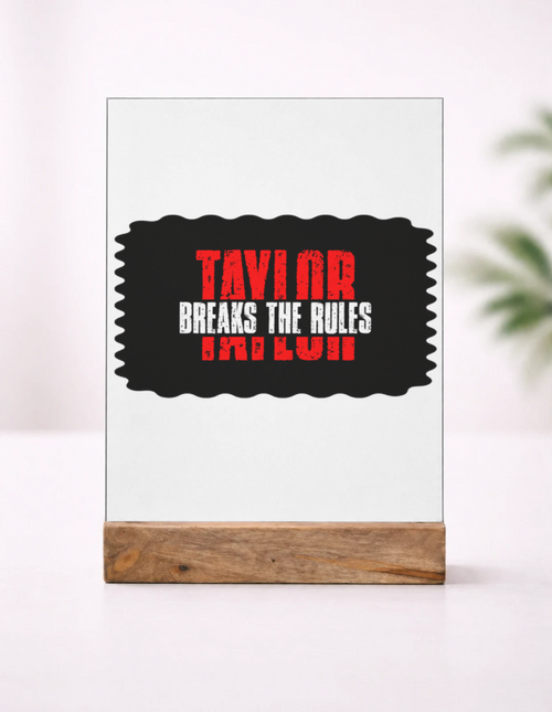 Acrylic Photo Frame | 5x7 Tabletop Display | UV Printed Acrylic & Wood Stand | Personalized Gift & Home Decor | Personalized | Bold | Individuality | Rebellion | Everyday | Assertive - front_1 - mockup 2