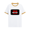 Ringer T-shirt | Unisex | DTG Print | Contrast Trim | Men's, Women's | Personalized | DTG | Bold | Individuality | Rebellion | Everyday | Assertive - front - Mustard yellow off white - mockup 1