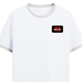 Ringer T-shirt | Unisex | DTG Print | Contrast Trim | Men's, Women's | Personalized | DTG | Bold | Individuality | Rebellion | Everyday | Assertive - left pocket - White Black - mockup 3