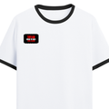 Ringer T-shirt | Unisex | DTG Print | Contrast Trim | Men's, Women's | Personalized | DTG | Bold | Individuality | Rebellion | Everyday | Assertive - right pocket - Black White - mockup 4