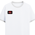 Ringer T-shirt | Unisex Regular Fit | 100% Cotton DTF/DTG | Contrast Rib Neck Bio Washed Pre-Shrunk | Adults | Personalized | DTF | Bold | Individuality | Rebellion | Everyday | Assertive - right pocket - White Black - mockup 4