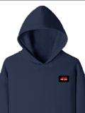 Pullover Hoodie | Unisex Regular Fit | Tri-Layer Cotton Blend | DTG Print Ready | Adults | Personalized | DTG | Bold | Individuality | Rebellion | Everyday | Assertive - left pocket - Navy Blue - mockup 3