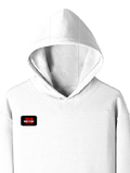 Pullover Hoodie | Unisex Regular Fit | Tri-Layer Cotton Blend | DTG Print Ready | Adults | Personalized | DTG | Bold | Individuality | Rebellion | Everyday | Assertive - right pocket - White - mockup 4