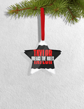 Christmas Ornaments | 3x3-inch | Acrylic UV Printed | Lightweight, Waterproof, Fade-Proof, Satin Ribbon | Unisex Adult | Personalized | Bold | Individuality | Rebellion | Everyday | Assertive - front_Star - Star - mockup 2