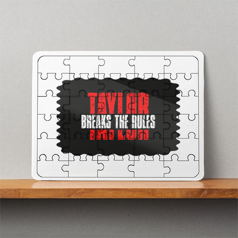 MDF Wooden Puzzles | 6x8 Inch | 30 Pieces | Durable MDF | Glossy Finish | Sublimation Print | Lightweight | Waterproof | Fade-Proof | Unisex | Personalized | Bold | Individuality | Rebellion | Everyday | Assertive - front - White - mockup 1