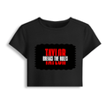 Female Baby Tee | Cropped Fit, Gen Z | 95% Cotton 5% Spandex, DTG | Stretchable, Breathable, Pre-Shrunk | Women | Personalized | DTG | Bold | Individuality | Rebellion | Everyday | Assertive - front - Black - mockup 1