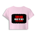 Female Baby Tee | Cropped Fit, Gen Z | 95% Cotton 5% Spandex, DTG | Stretchable, Breathable, Pre-Shrunk | Women | Personalized | DTG | Bold | Individuality | Rebellion | Everyday | Assertive - back - Light Baby Pink - mockup 2