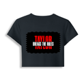 Female Baby Tee | Cropped Fit, Gen Z | 95% Cotton 5% Spandex, DTG | Stretchable, Breathable, Pre-Shrunk | Women | Personalized | DTG | Bold | Individuality | Rebellion | Everyday | Assertive - back - Navy Blue - mockup 2