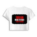 Female Baby Tee | Cropped Fit, Gen Z | 95% Cotton 5% Spandex, DTG | Stretchable, Breathable, Pre-Shrunk | Women | Personalized | DTG | Bold | Individuality | Rebellion | Everyday | Assertive - back - White - mockup 2